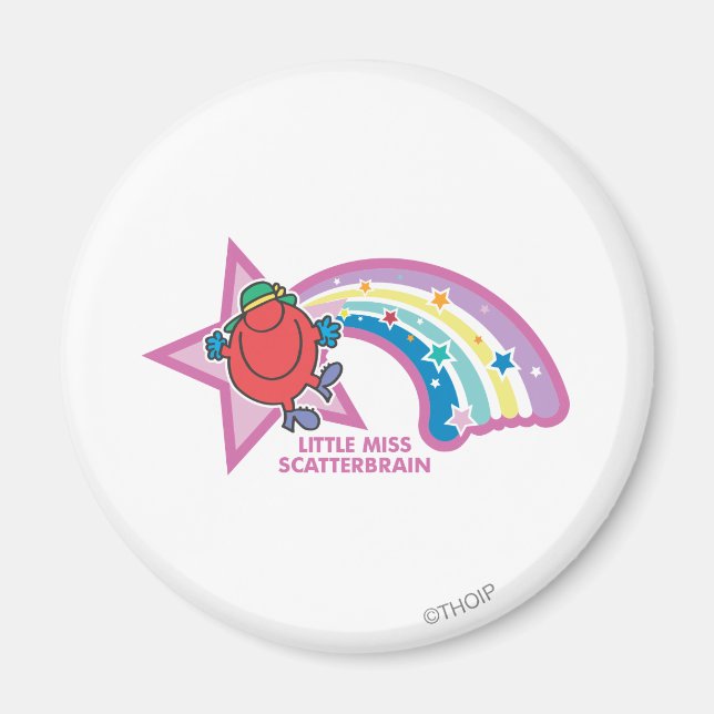 Little Miss Scatterbrain | Rainbow & Stars Magnet (Front)