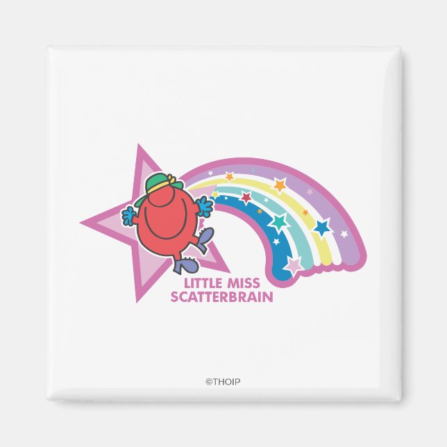 Little Miss Scatterbrain | Rainbow & Stars Magnet (Front)