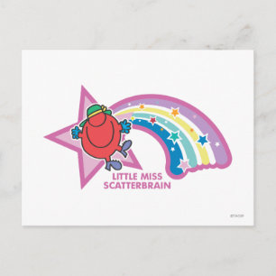 Little Miss Scatterbrain   Rainbow & Stars Postcard