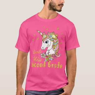 little miss Second Grade Back to SchoolUnicorn Gir T-Shirt