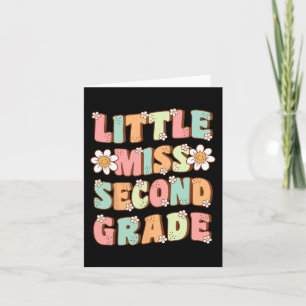 Little Miss Second Grade Cute Groovy First Day of  Card