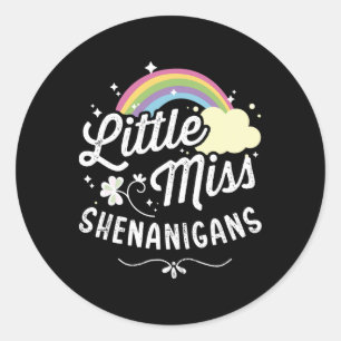 Little Miss Shenanigans For Girls And Women St Pat Classic Round Sticker