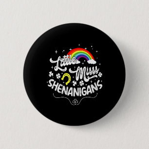 Little Miss Shenanigans Girls Kids Women St Patric 6 Cm Round Badge