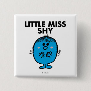 Little Miss Shy   Black Lettering 15 Cm Square Badge