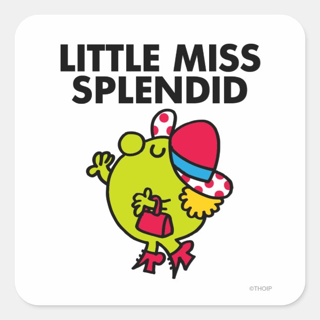 Little Miss Splendid | Black Lettering Square Sticker (Front)