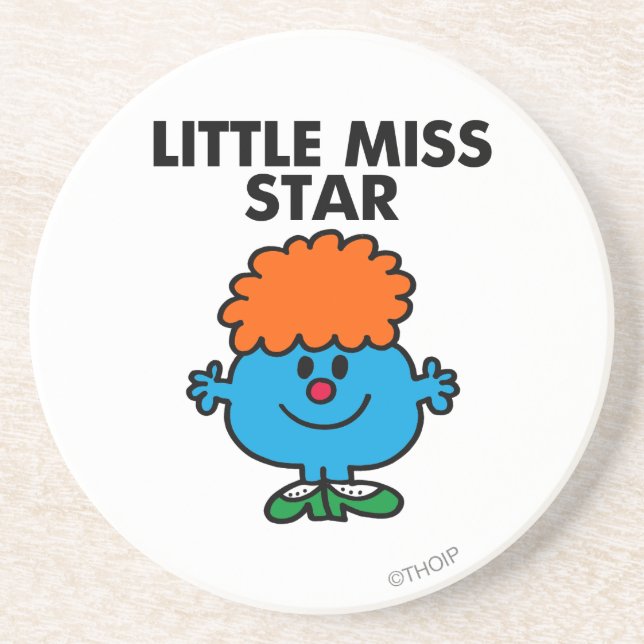 Little Miss Star | Black Lettering Coaster (Front)