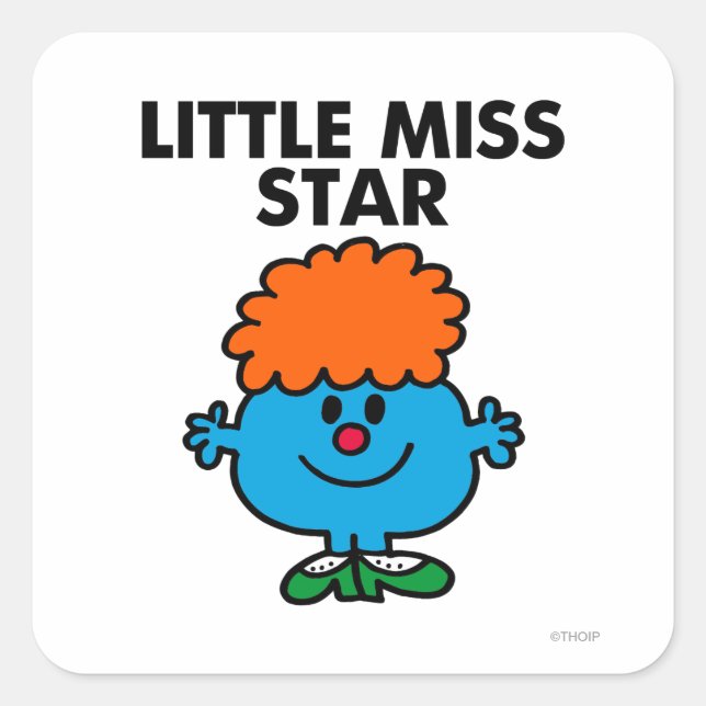 Little Miss Star | Black Lettering Square Sticker (Front)