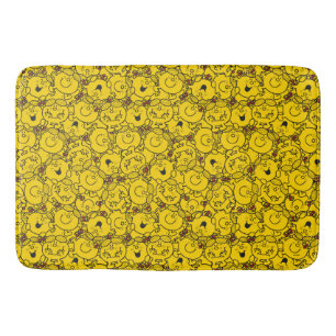 Little Miss Sunshine Fun Yellow Smiles Pattern Bath Mat