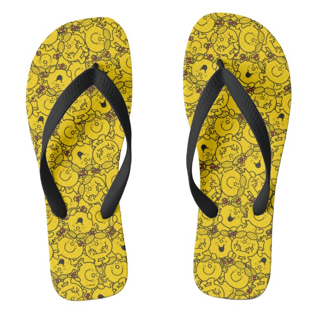 Little Miss Sunshine | Fun Yellow Smiles Pattern Jandals (Footbed)