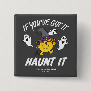 Little Miss Sunshine Haunt It Halloween 15 Cm Square Badge