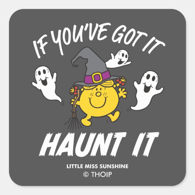 Little Miss Sunshine Haunt It Halloween Square Sticker (Front)