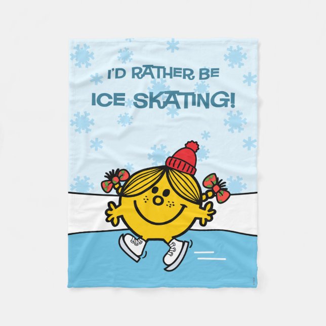 Little Miss Sunshine Ice Skating Fleece Blanket (Front)