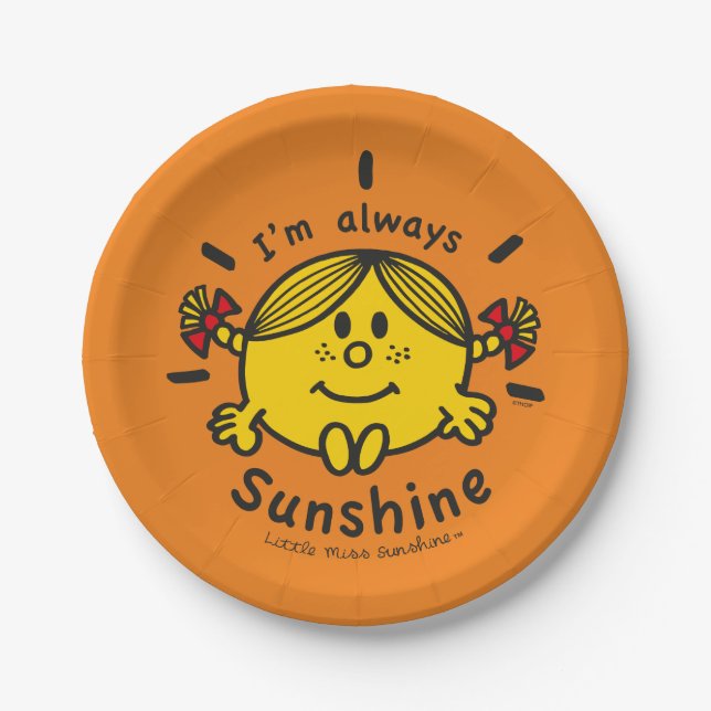 Little Miss Sunshine | I'm Always Sunshine Paper Plate (Front)