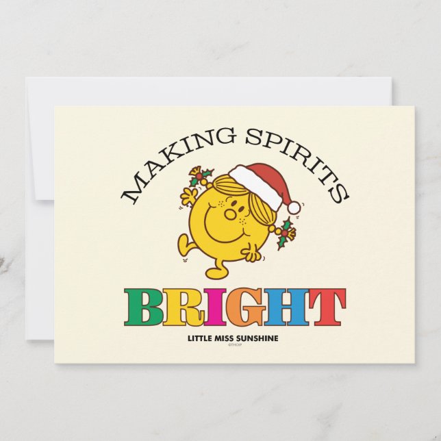 Little Miss Sunshine Making Spirits Bright Holiday Card (Front)
