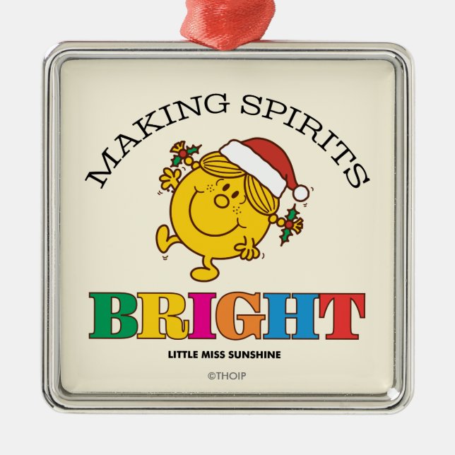 Little Miss Sunshine Making Spirits Bright Metal Tree Decoration (Front)
