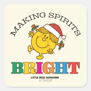 Little Miss Sunshine Making Spirits Bright Square Sticker