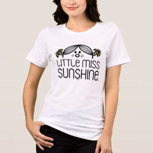 Little Miss Sunshine Peeking Over Name Tri-Blend Shirt