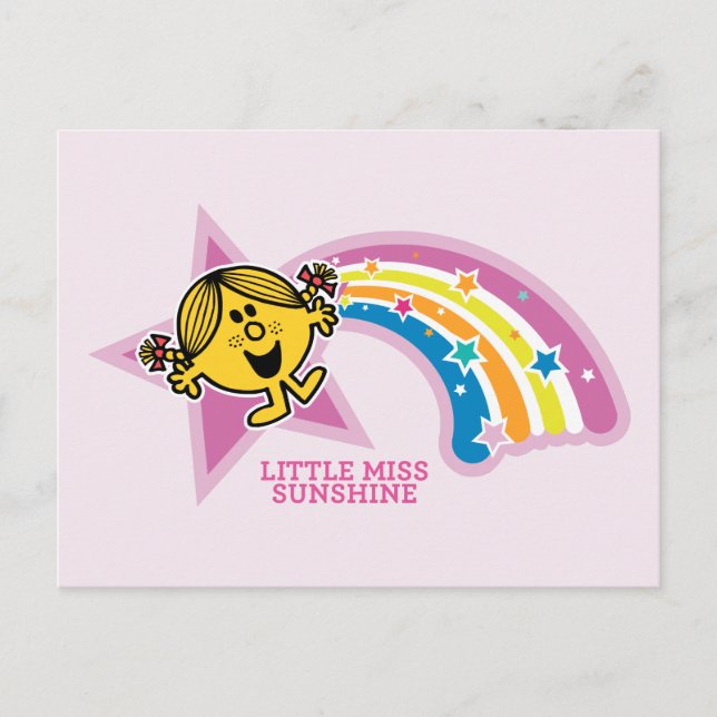 Little Miss Sunshine Rainbows and Stars Postcard (Front)
