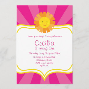 Little Miss Sunshine Sun Invitation Rays Stripes