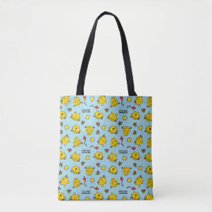 Little Miss Sunshine Teal Polka Dot Pattern Tote Bag