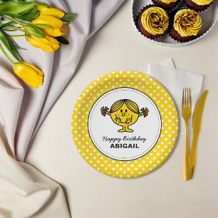 Little Miss Sunshine   Yellow Birthday Paper Plate