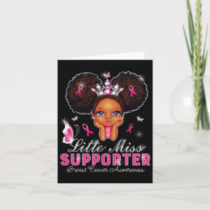 Little Miss Supporter Breast Cancer Awareness For Card