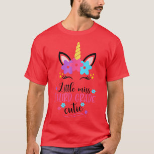 Little Miss Third Grade Unicorn Back To School Tea T-Shirt