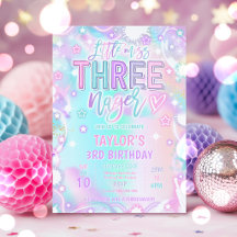 Little Miss Three-nage Pastel Rainbow 3rd Birthday