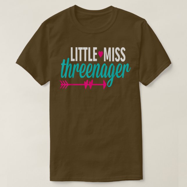 Little Miss Threenager Shirt 3 Three Cute Daughter (Design Front)