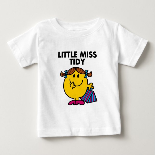 Little Miss Tidy | Black Lettering Baby T-Shirt (Front)
