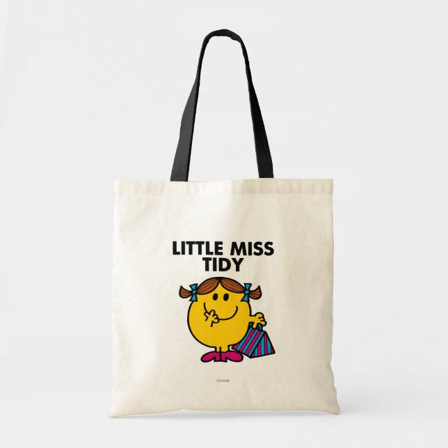 Little Miss Tidy | Black Lettering Tote Bag (Front)