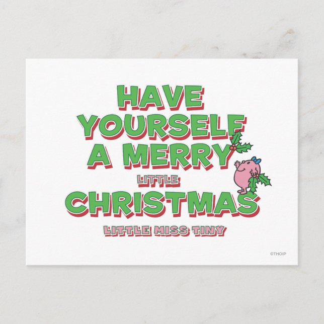 Little Miss Tiny Christmas Holiday Postcard (Front)