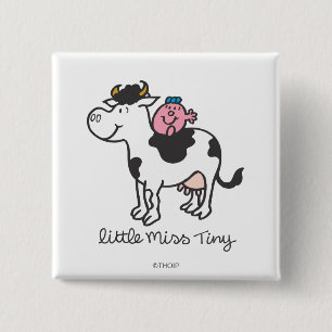 Little Miss Tiny   Cow Riding 15 Cm Square Badge