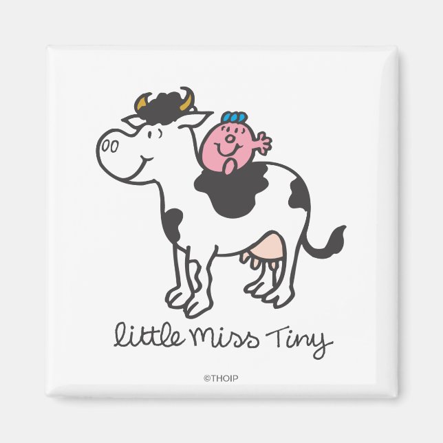 Little Miss Tiny | Cow Riding Magnet (Front)