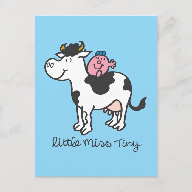 Little Miss Tiny | Cow Riding Postcard (Front)