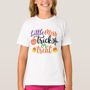 Little Miss Trick or Treat  Fun Halloween T-Shirt