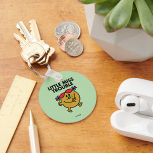 Little Miss Trouble   Black Lettering Key Ring