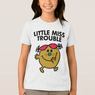 Little Miss Trouble Black Lettering Tri-Blend Shirt