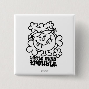 Little Miss Trouble Black & White 15 Cm Square Badge