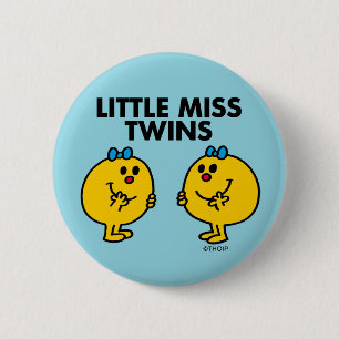Little Miss Twins Two Much Fun 6 Cm Round Badge