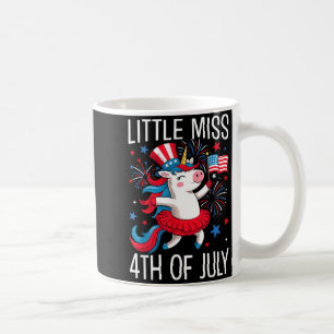 Little Miss USA Flag Fireworks Patriotic Unicorn Coffee Mug