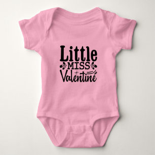 Little Miss Valentine Cute Girls Valentine Baby Bodysuit