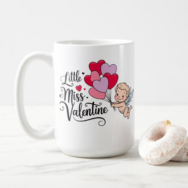little miss valentine Mug gift, Mug gift (With Donut)