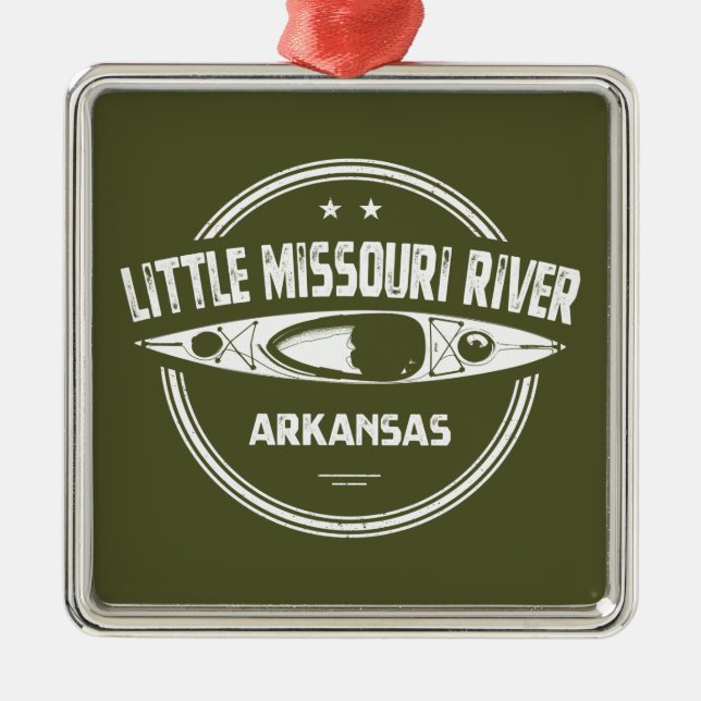 Little Missouri River Arkansas Kayaking Metal Tree Decoration (Front)