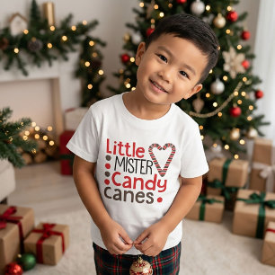 Little Mister Candy Canes Christmas T-Shirt