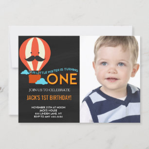 Little Mister Chalkboard Boy Birthday Invitation