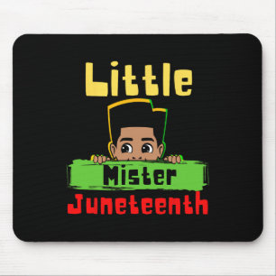 Little Mister Juneteenth Black King Melanin Brown  Mouse Pad