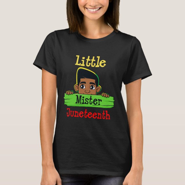 Little Mister Juneteenth Brown Skin King Boys Kids T-Shirt (Front)