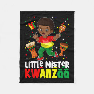 Little Mister Kwanzaa Kinara Candle African Americ Fleece Blanket