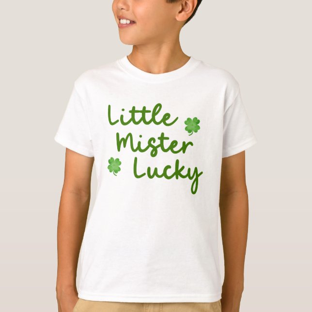 Little Mister Lucky St Patrick's Day Green Kid's T-Shirt (Front)